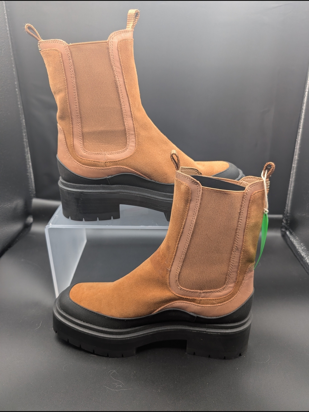 Sam Edelman Tan Suede Chelsea Lug Boots - Picture 2 of 7